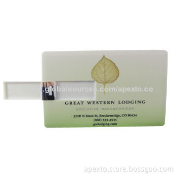 Card USB flash drive with two sides printing, 4gb and 8gb, compatible with USB2.0 interface